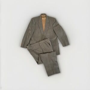 Christian Dior Monsieur Wool Glen Check Suit Men's 46R Jacket 38x29 Pants